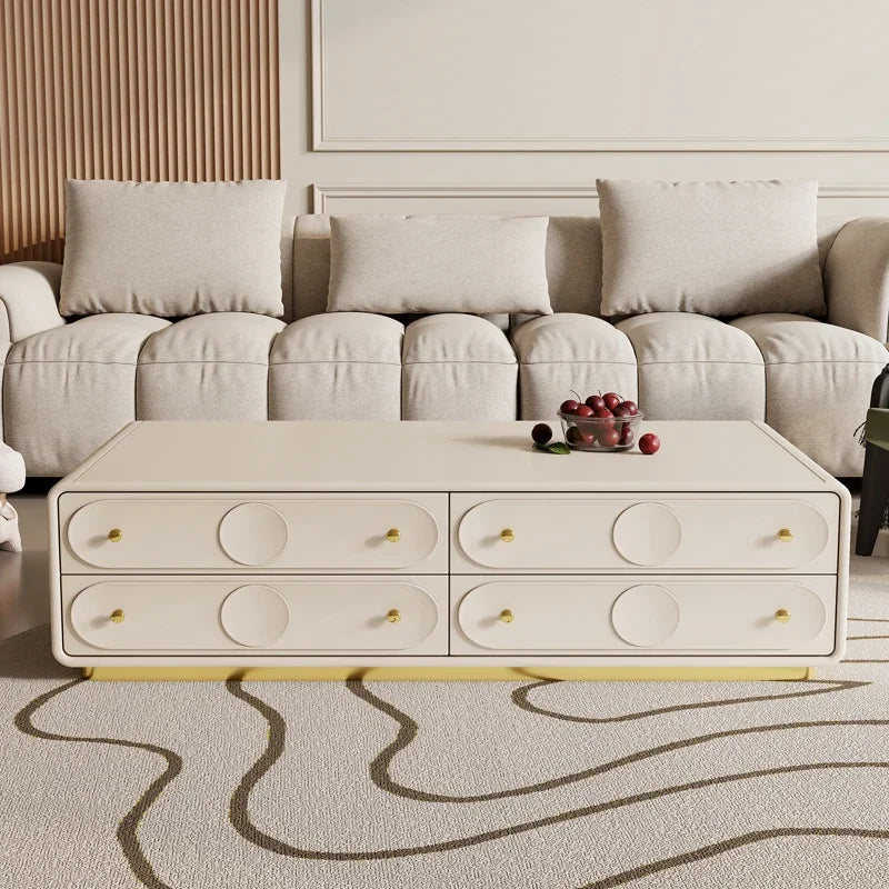 MMOOKA French Cream Style Solid Wood Living Room Combination Furniture Bedroom Modern Minimalist Floor Cabinet Chest of Drawers