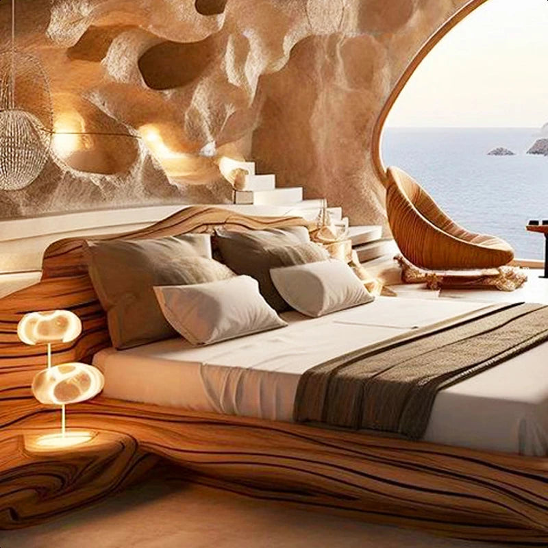 ANTNX Create Double King Size Bed Luxury Modern Frame Wedding Design American Style Bed Fashionable Hotel Solid Wood Muebles Furniture ANTNX.COM