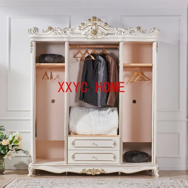 MMOOKA European-Style Four-Door Champagne Gold Wardrobe 1.8 M French Luxury Wardrobe Luxury
