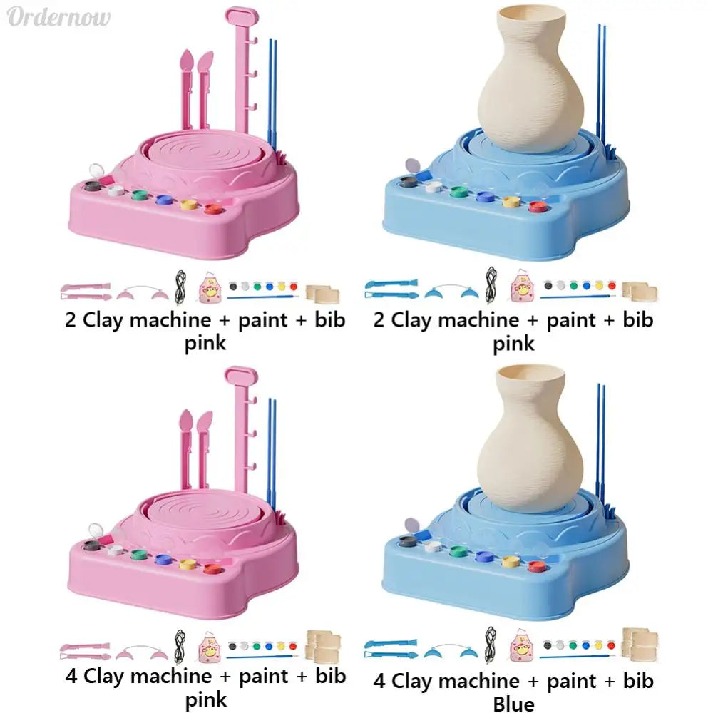 MMOOKA MMOOKA Kids Pottery Wheel Kit Pottery Art Turntable Educational DIY Clay Maker with Clay and Sculpting Tools Child-Safe for 8-12 YearsMMOOKA.COM