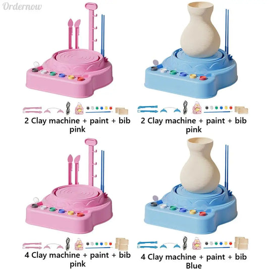 MMOOKA MMOOKA Kids Pottery Wheel Kit Pottery Art Turntable Educational DIY Clay Maker with Clay and Sculpting Tools Child-Safe for 8-12 YearsMMOOKA.COM