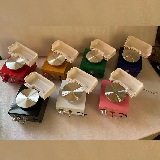 MMOOKA MMOOKA Mini Pottery Wheel Machine, 6cm 10cm Double Turntables Detachable Basin Forming Machine Adjustable Speed Electric Ceramic WheelMMOOKA.COM