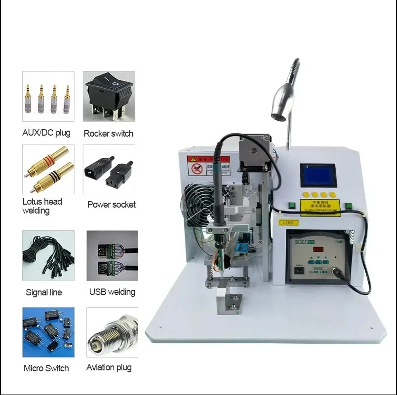 Semi Automatic Soldering Machine USB Charging Data Cable 110V 150W Welding Equipment Automatic Sensing Foot Soldering