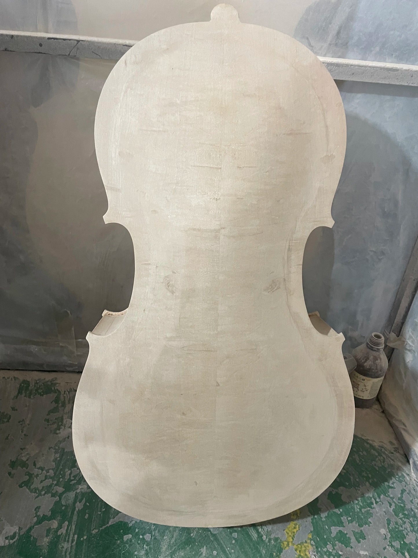 MMOOKA Semi Finished Cello Body and Neck Unfinished Maple Back Side,Spruce Panel,White Cello,1/4-4/4 Cello,Embryo Stradi Model,Handmade
