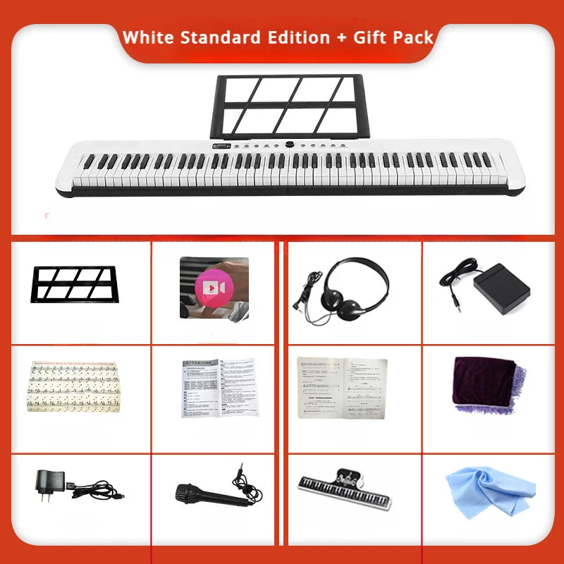 Sensitivity 88 Keys Portable Digital Piano Multifunctional Electronic Keyboard Piano for Student Musical Instrument Beginner