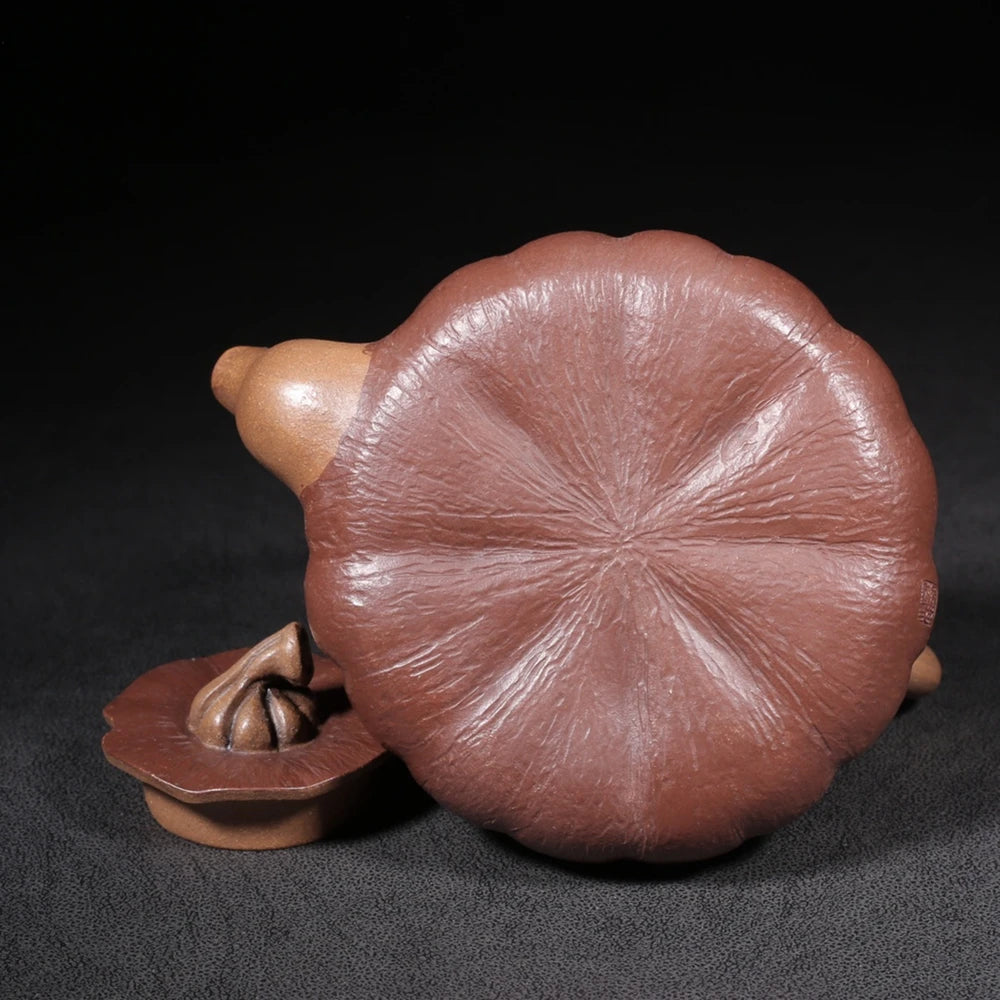 Set Chinese Yixing Zisha Clay Teapot  Pumpkin lifting beam Pot  Chen Mingyuan 260ml