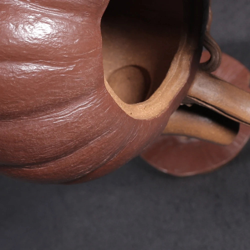Set Chinese Yixing Zisha Clay Teapot  Pumpkin lifting beam Pot  Chen Mingyuan 260ml