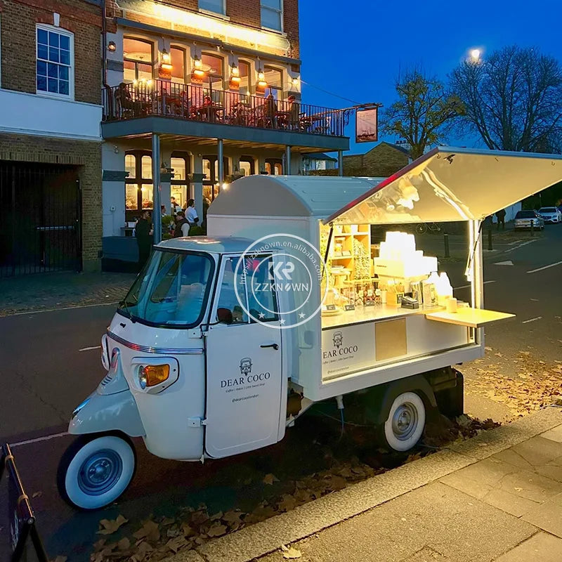ANTNX 2024 Ape Tuk Tuk Food Tricycle Cart For Sale Electric 3 Wheels Coffee Bar Food Truck ANTNX.COM