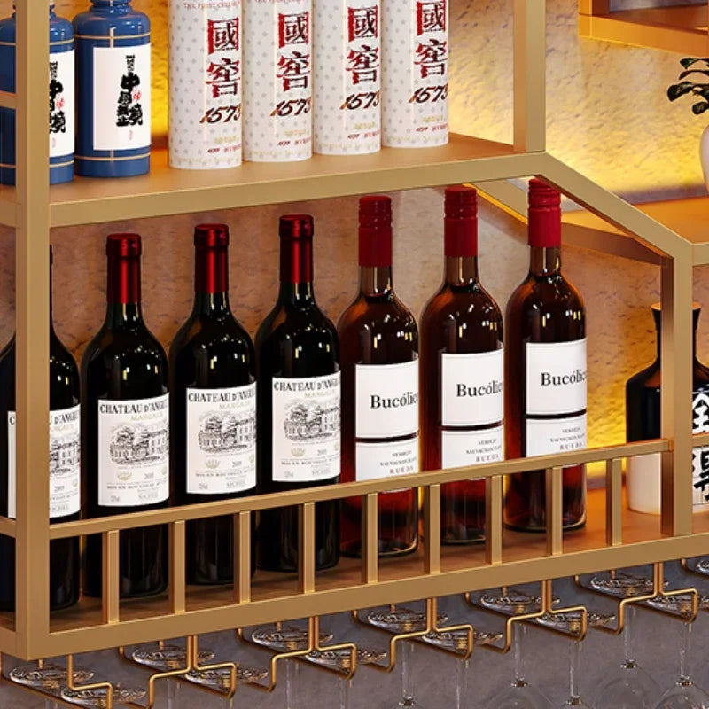 MMOOKA Black Display Wine Racks Wall Mounted Hanging Commercial Wine Bar Cabinet Restaurant Home Meuble Rangement Vin Decorations