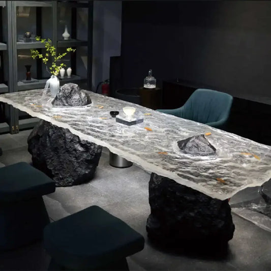 ANTNX Luxury Modern Coffee Table Organizer Aesthetic Transparent Coffee Table Minimalist Italian Standing Glass Meubles Furniture ANTNX.COM