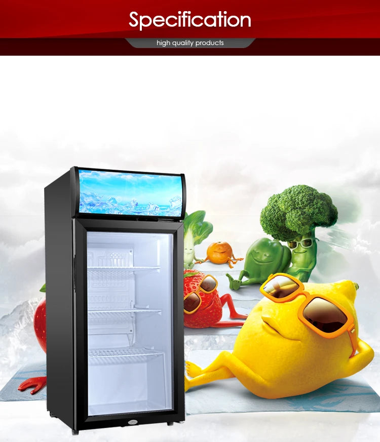 Upright Supermarket Cold Drink Glass Door Electricity Power Source Fridge