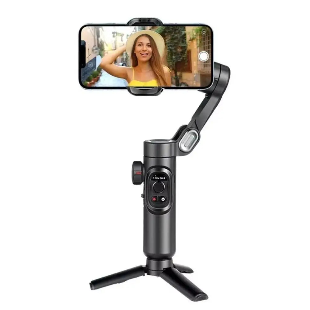 MMOOKA 2025 Foldable Gimbal Stabilizer Anti-shake Portable 3-Axis Handheld Multifunctional Face Tracking Selfie Stick