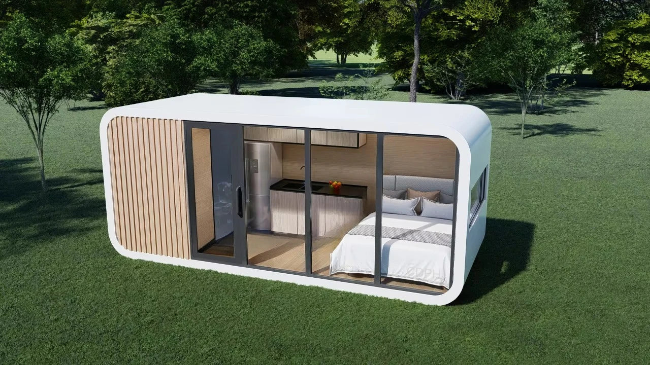 ANTNX Cheap Modular Garden Portable Assembled Prefab Capsule Apple Cabin Bungalow Bar Office Pod With Terrace ANTNX.COM