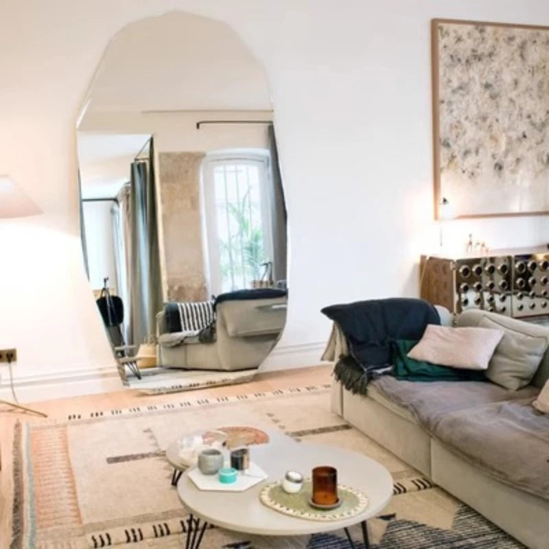 ANTNX Standing Abnormity Mirror Modern Dressing Funky Full Body Aesthetic Mirror Irregular Big Funky Spiegel Wand Home Decorations ANTNX.COM