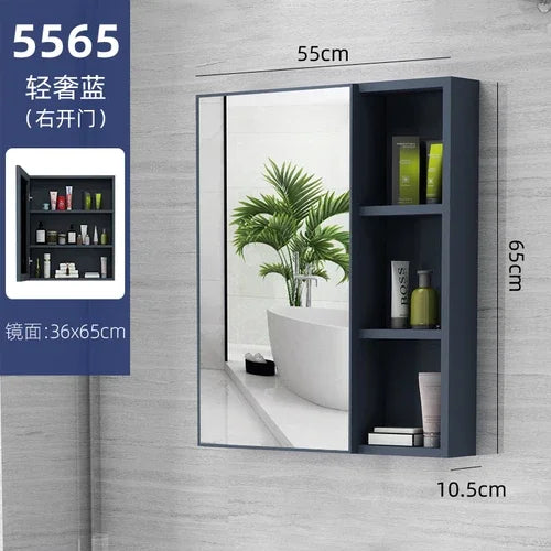 MMOOKA Nordic Wall Mounted Cabinets Mirror Storage Space Saving Aesthetic Bathroom Cabinets Makeup Shower Mobile Bagno Home Furniture