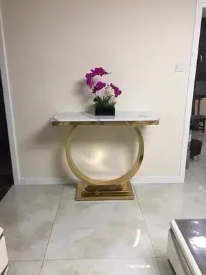 MMOOKA Modern Simple and Light Luxury Stainless Steel Gold Entry Door Entrance Cabinet Curio Cabinet