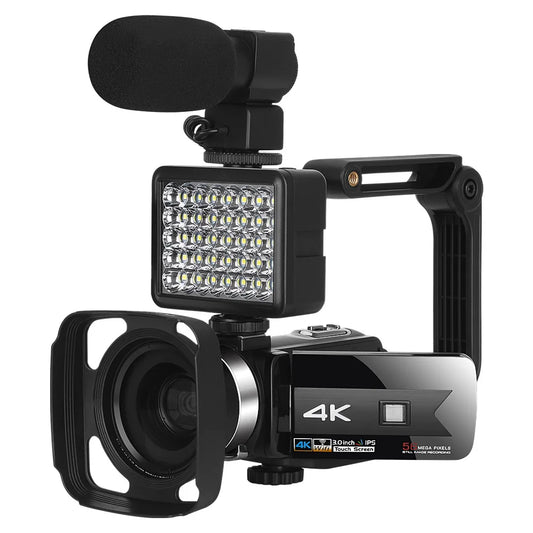 MMOOKA 2025 Outdoor Video Camcorder WiFi IR Night Vision 56MP Fill Light Touch Vlogging For Tiktok Youbute Webcam Camera Recorder