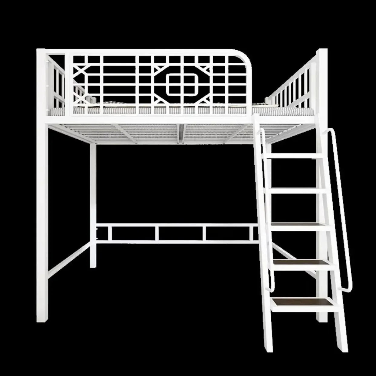 ANTNX New Chinese-style loft bed elevated sheet upper floor small apartment children's apartment iron frame ANTNX.COM