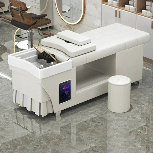 Shampoo lavello sedia da salone Testa Spa Letto da massaggio Acqua Rasatura Sedia da salone Fumigazione Testa Bacino cosmetico