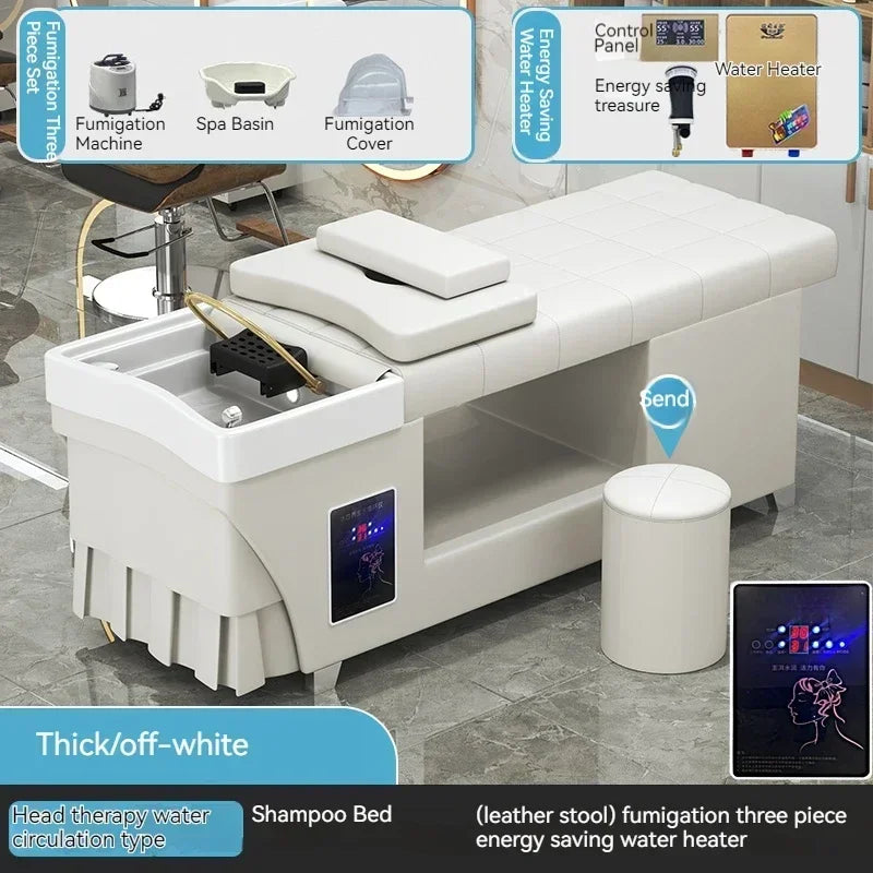 Shampoo lavello sedia da salone Testa Spa Letto da massaggio Acqua Rasatura Sedia da salone Fumigazione Testa Bacino cosmetico