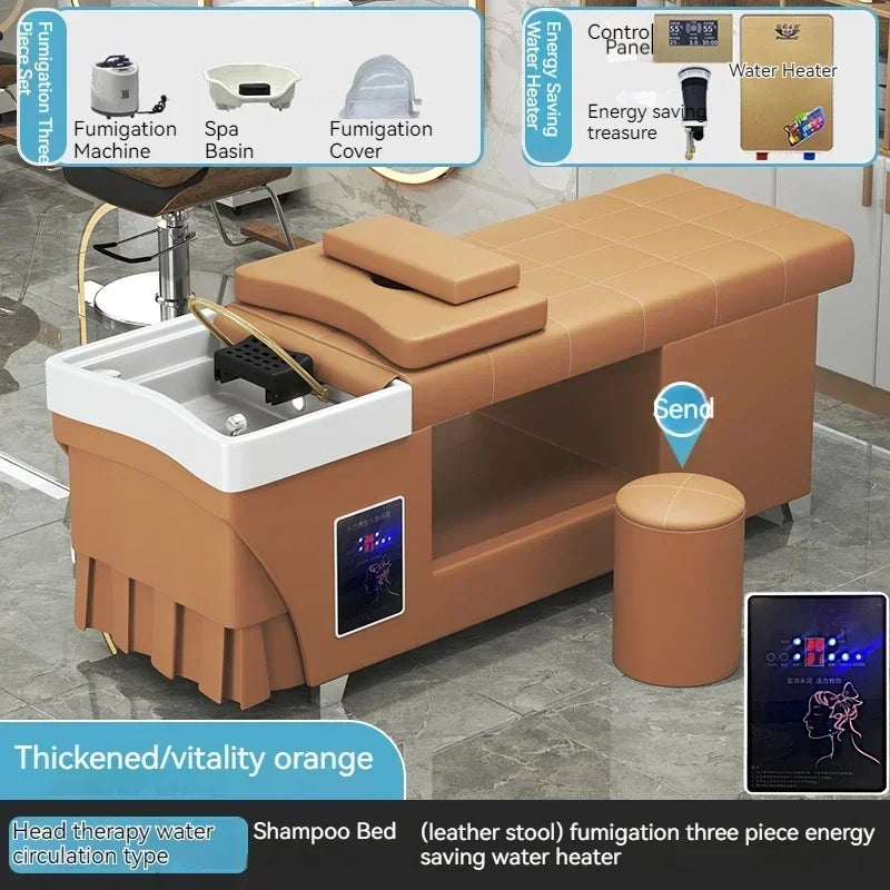 Shampoo lavello sedia da salone Testa Spa Letto da massaggio Acqua Rasatura Sedia da salone Fumigazione Testa Bacino cosmetico