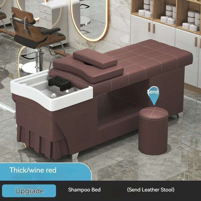 Shampoo lavello sedia da salone Testa Spa Letto da massaggio Acqua Rasatura Sedia da salone Fumigazione Testa Bacino cosmetico