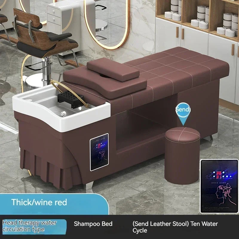Shampoo lavello sedia da salone Testa Spa Letto da massaggio Acqua Rasatura Sedia da salone Fumigazione Testa Bacino cosmetico