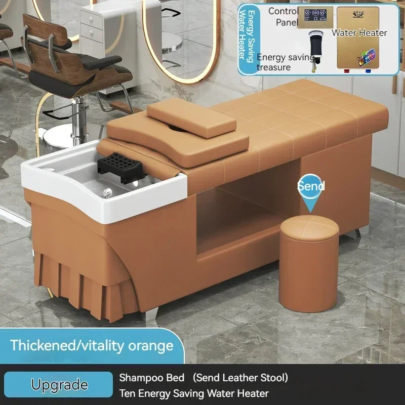 Shampoo lavello sedia da salone Testa Spa Letto da massaggio Acqua Rasatura Sedia da salone Fumigazione Testa Bacino cosmetico