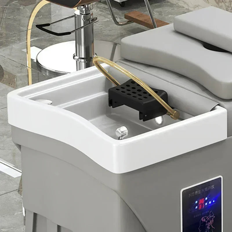 Shampoo lavello sedia da salone Testa Spa Letto da massaggio Acqua Rasatura Sedia da salone Fumigazione Testa Bacino cosmetico