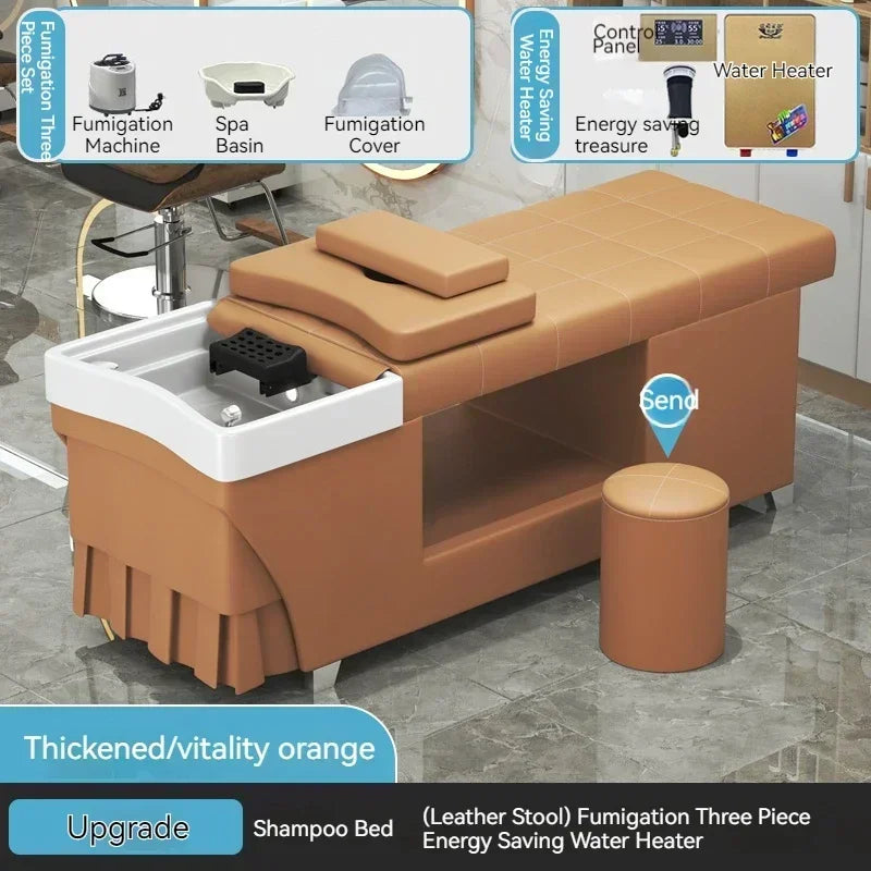 Shampoo lavello sedia da salone Testa Spa Letto da massaggio Acqua Rasatura Sedia da salone Fumigazione Testa Bacino cosmetico
