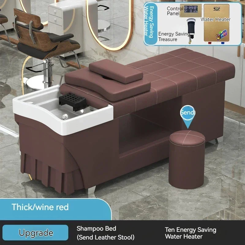 Shampoo lavello sedia da salone Testa Spa Letto da massaggio Acqua Rasatura Sedia da salone Fumigazione Testa Bacino cosmetico