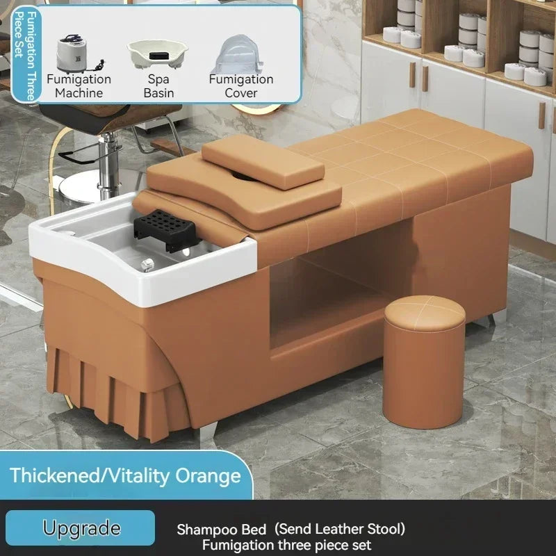 Shampoo lavello sedia da salone Testa Spa Letto da massaggio Acqua Rasatura Sedia da salone Fumigazione Testa Bacino cosmetico