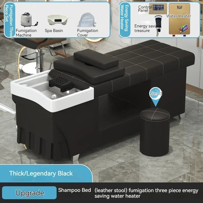 Shampoo lavello sedia da salone Testa Spa Letto da massaggio Acqua Rasatura Sedia da salone Fumigazione Testa Bacino cosmetico