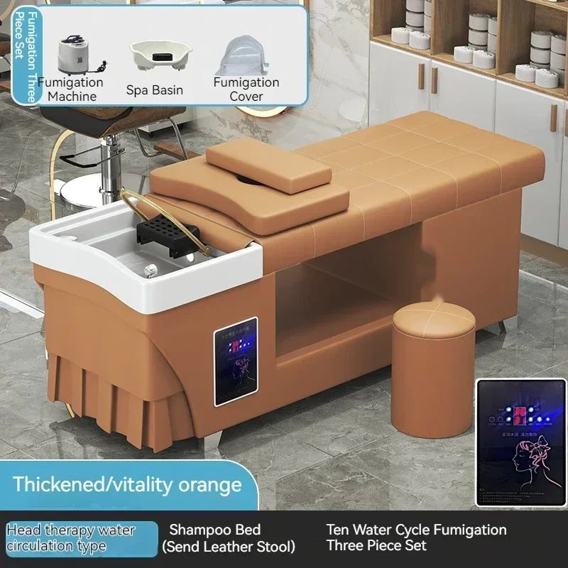 Shampoo lavello sedia da salone Testa Spa Letto da massaggio Acqua Rasatura Sedia da salone Fumigazione Testa Bacino cosmetico