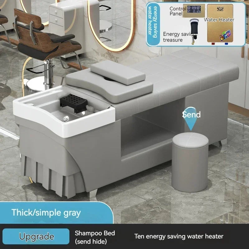 Shampoo lavello sedia da salone Testa Spa Letto da massaggio Acqua Rasatura Sedia da salone Fumigazione Testa Bacino cosmetico