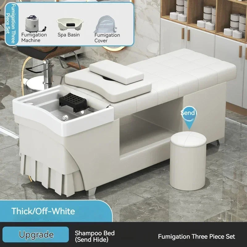 Shampoo lavello sedia da salone Testa Spa Letto da massaggio Acqua Rasatura Sedia da salone Fumigazione Testa Bacino cosmetico