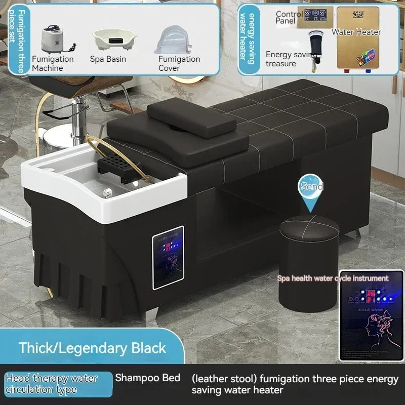 Shampoo lavello sedia da salone Testa Spa Letto da massaggio Acqua Rasatura Sedia da salone Fumigazione Testa Bacino cosmetico