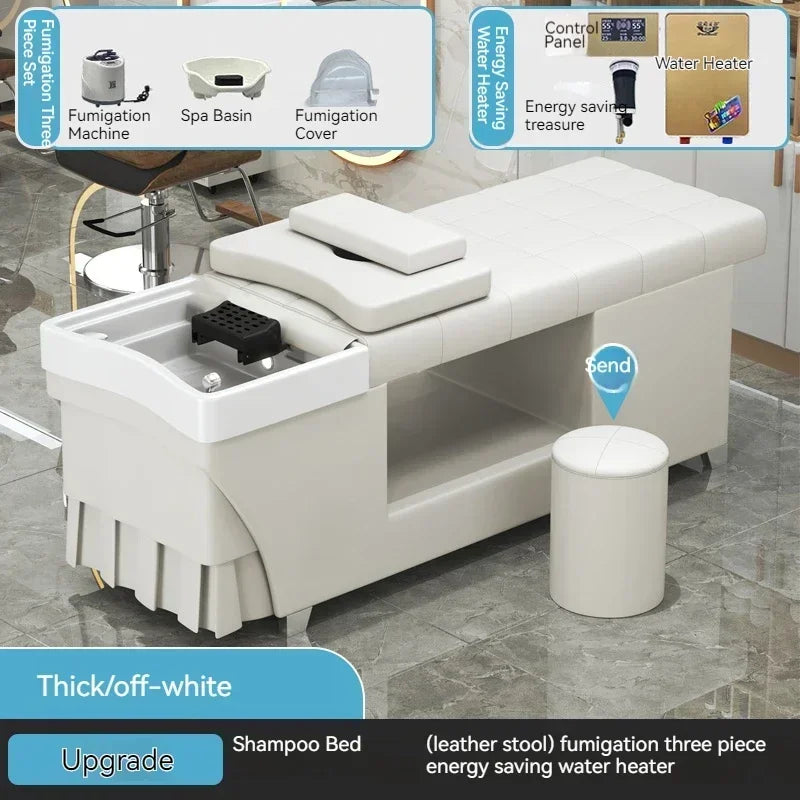Shampoo lavello sedia da salone Testa Spa Letto da massaggio Acqua Rasatura Sedia da salone Fumigazione Testa Bacino cosmetico