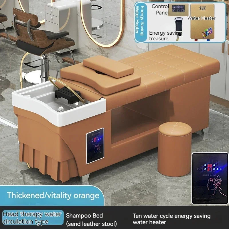 Shampoo lavello sedia da salone Testa Spa Letto da massaggio Acqua Rasatura Sedia da salone Fumigazione Testa Bacino cosmetico