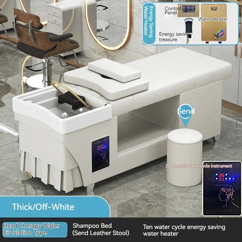 Shampoo lavello sedia da salone Testa Spa Letto da massaggio Acqua Rasatura Sedia da salone Fumigazione Testa Bacino cosmetico