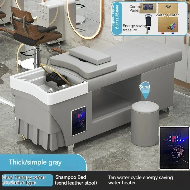 Shampoo lavello sedia da salone Testa Spa Letto da massaggio Acqua Rasatura Sedia da salone Fumigazione Testa Bacino cosmetico