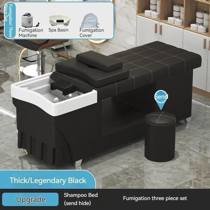 Shampoo lavello sedia da salone Testa Spa Letto da massaggio Acqua Rasatura Sedia da salone Fumigazione Testa Bacino cosmetico