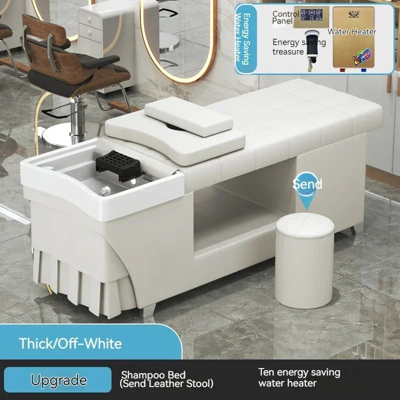 Shampoo lavello sedia da salone Testa Spa Letto da massaggio Acqua Rasatura Sedia da salone Fumigazione Testa Bacino cosmetico