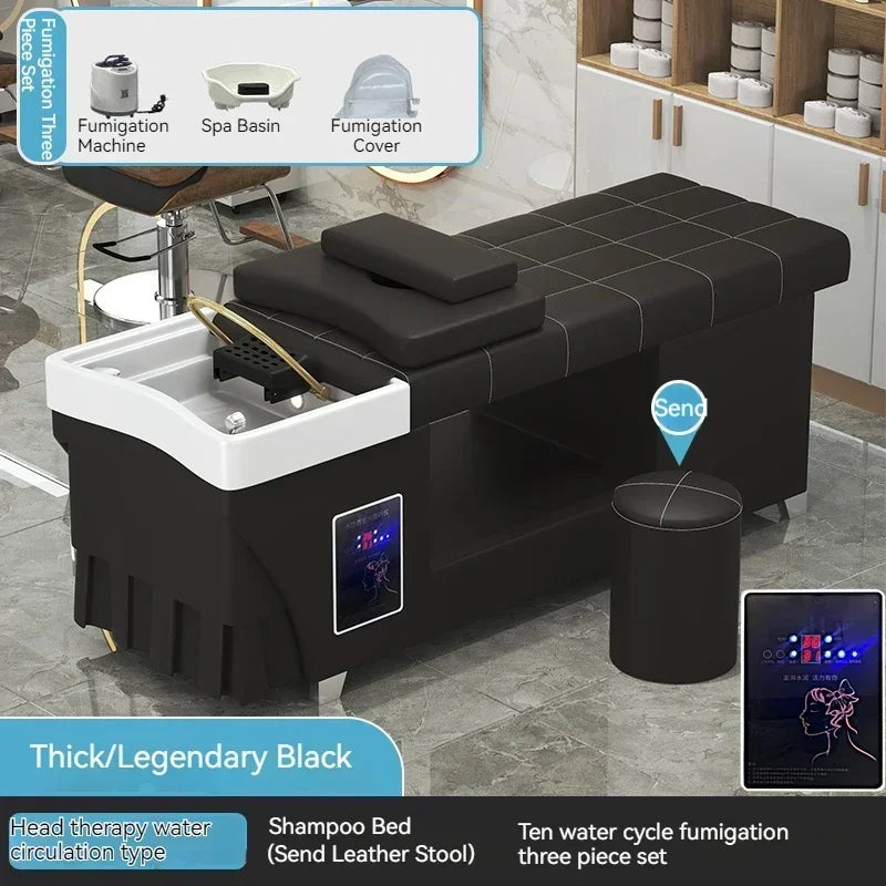 Shampoo lavello sedia da salone Testa Spa Letto da massaggio Acqua Rasatura Sedia da salone Fumigazione Testa Bacino cosmetico