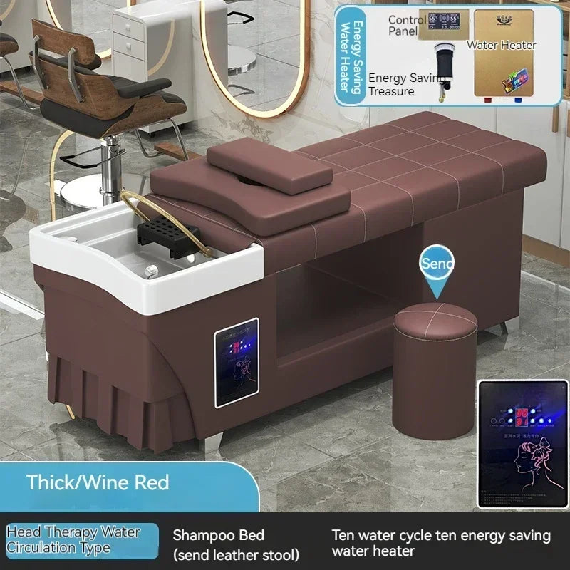 Shampoo lavello sedia da salone Testa Spa Letto da massaggio Acqua Rasatura Sedia da salone Fumigazione Testa Bacino cosmetico