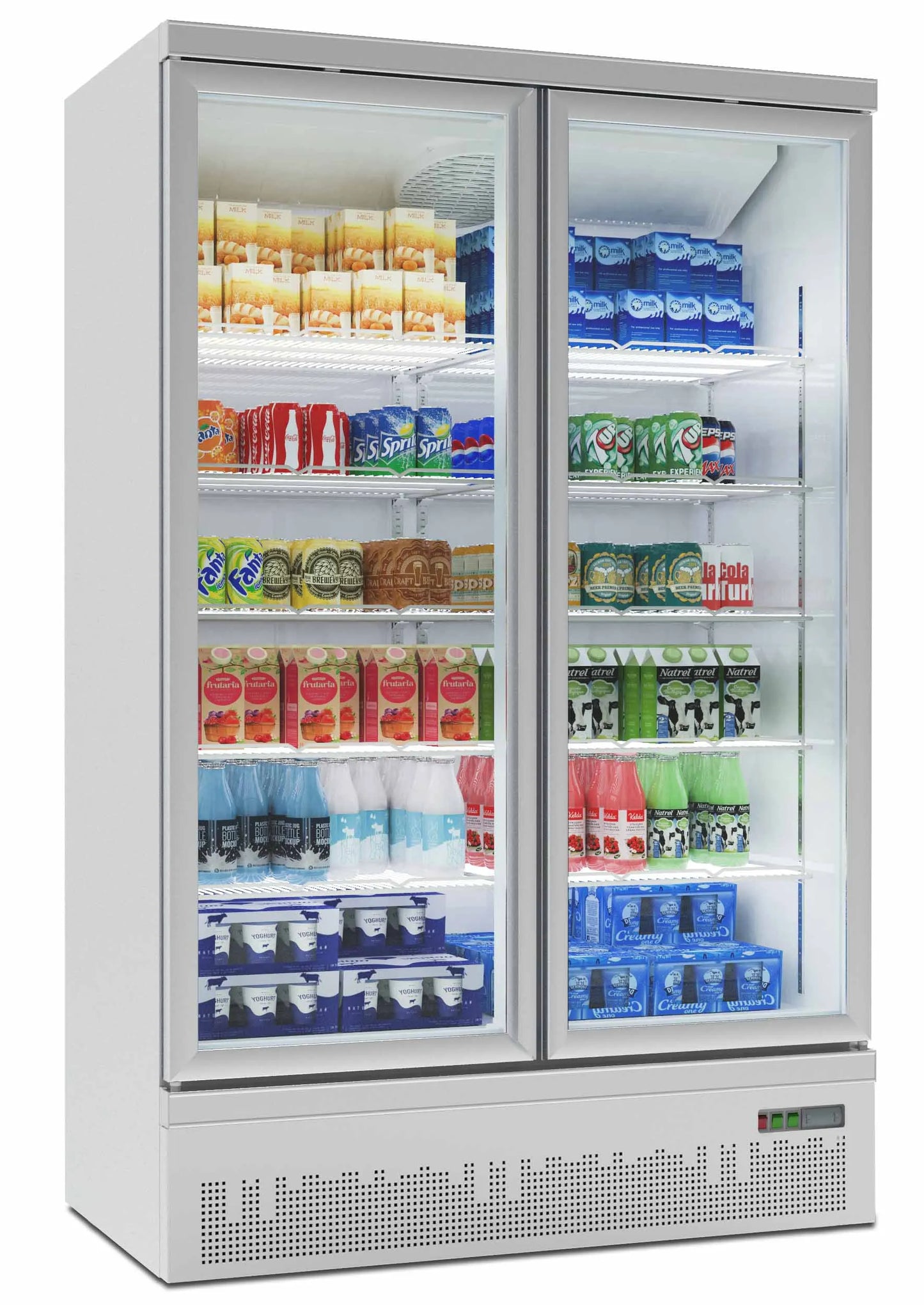 Showcase Refrigerators Commercial upright double glass door beverage display
