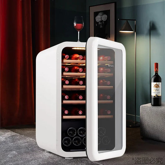 Sicao Mini Electric Compressor Full Retro Moon Red Wine Cooler Refrigerator Price Thailand Fridge Dubai Cabinet Showcase
