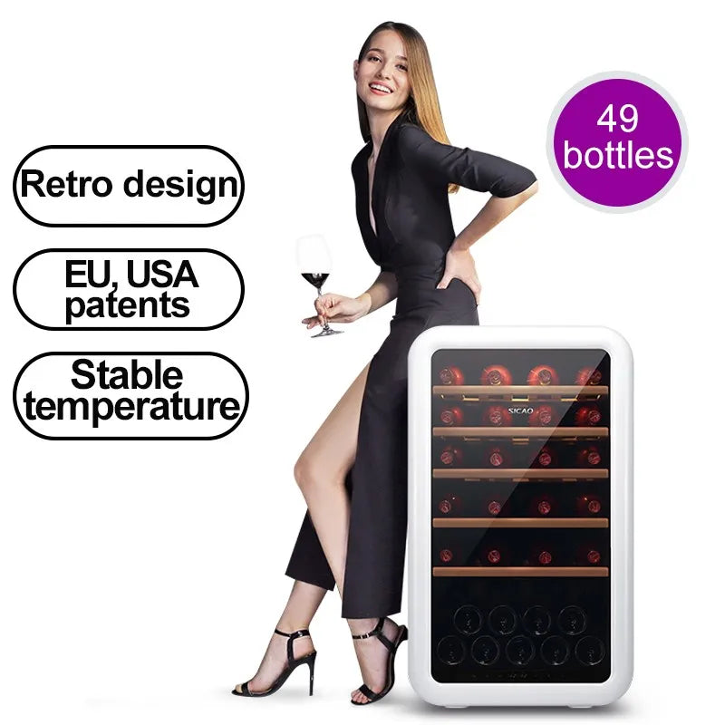 Sicao Mini Electric Compressor Full Retro Moon Red Wine Cooler Refrigerator Price Thailand Fridge Dubai Cabinet Showcase