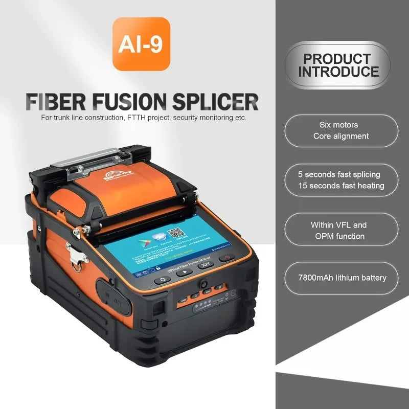 Signal fire New Model AI-9 Fusion Splicing Six Motor Core Alignment Fiber Fusion Splicer Automatic FTTH Fiber