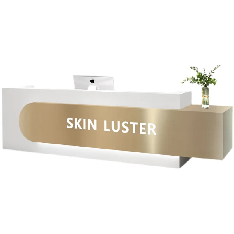 Simple and modern front desk light luxury fashion  clothing store bar beauty salon company consultation reception desk cu